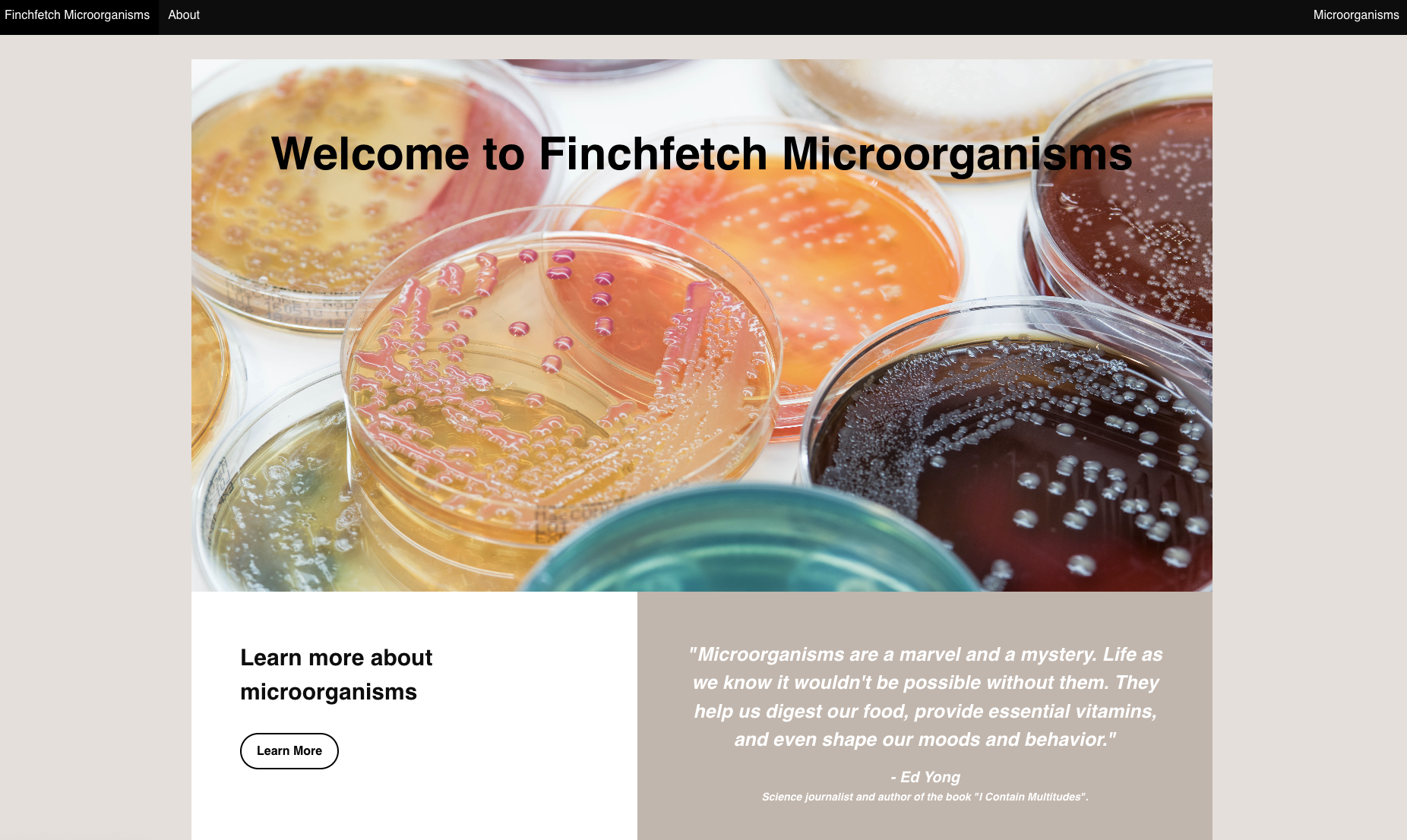Finchfetch Microorganisms